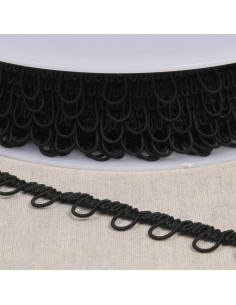 Elastische Knopflochborte - Schwarz