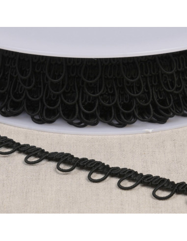 Elastische Knopflochborte - Schwarz