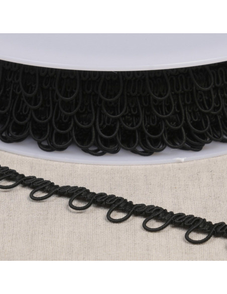 Elastische Knopflochborte - Schwarz