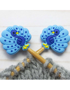 Maschenstopper für Stricknadeln - Pfau