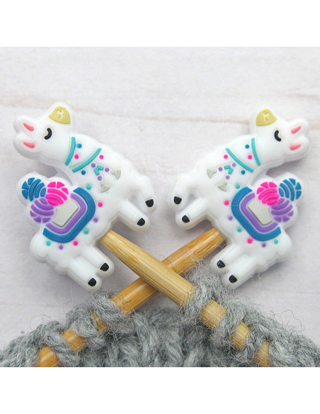 Maschenstopper für Stricknadeln - Lama