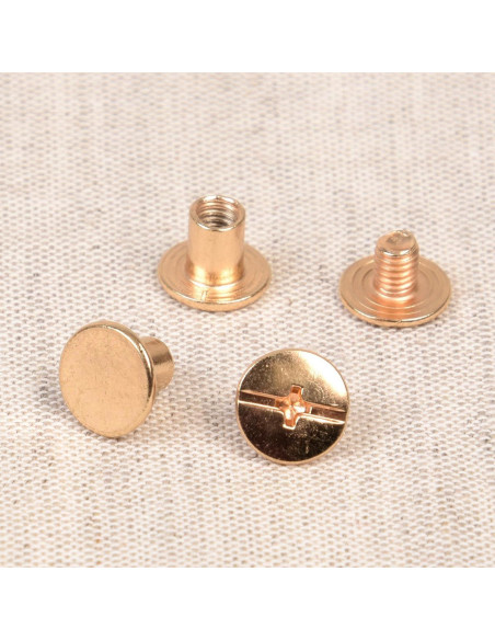 8 Sätze Chicago-Schrauben 10 mm x 6 mm - Gold