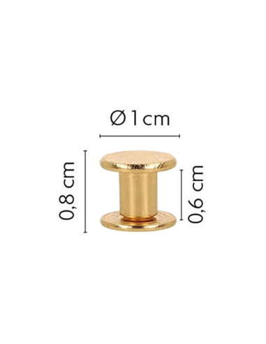8 Sätze Chicago-Schrauben 10 mm x 6 mm - Gold
