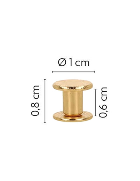 8 Sätze Chicago-Schrauben 10 mm x 6 mm - Gold