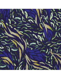 Fantasie Viskosestoff - Zaiba Blau und Grün 2