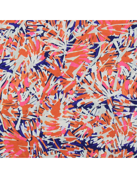 Fantasie-Viskosestoff - Fizia Blau und Rosa