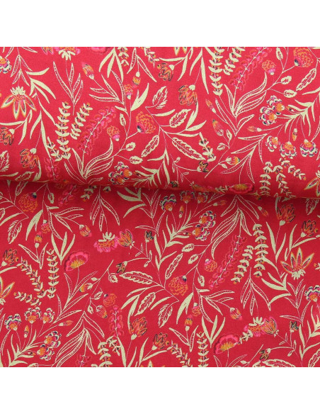 Fantasie-Viskosestoff - Rama Rot und Orange