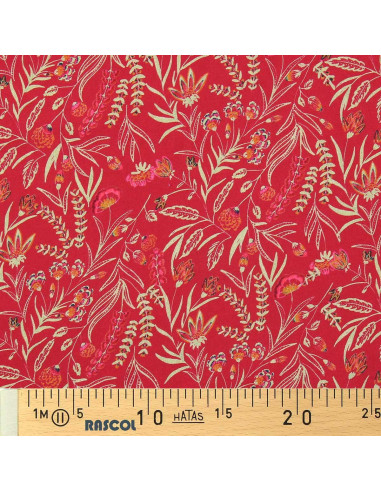 Fantasie-Viskosestoff - Rama Rot und Orange
