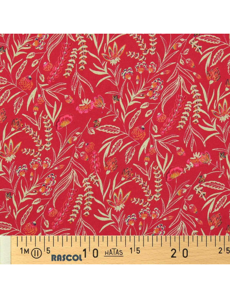 Fantasie-Viskosestoff - Rama Rot und Orange