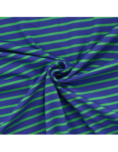 Gestreifter Bretonischer Jersey-Stoff - Blau und Grün