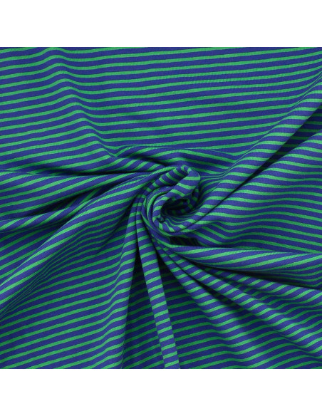 Gestreifter Marine-Jersey-Stoff - Blau und Grün