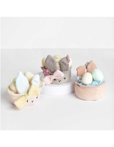 Häkelset - Beige Osterkorb