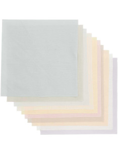 Satz von 10 Stoffcoupons für spezielle Stickerei - Pastell