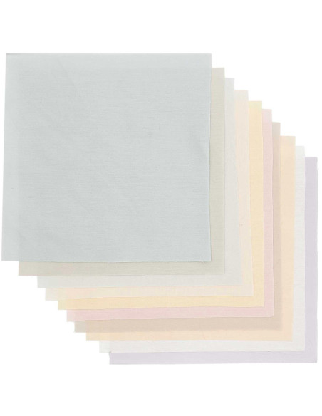 Satz von 10 Stoffcoupons für spezielle Stickerei - Pastell