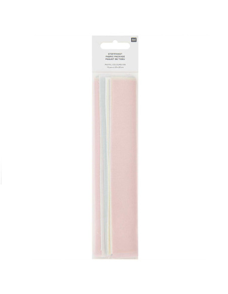 Satz von 10 Stoffcoupons für spezielle Stickerei - Pastell