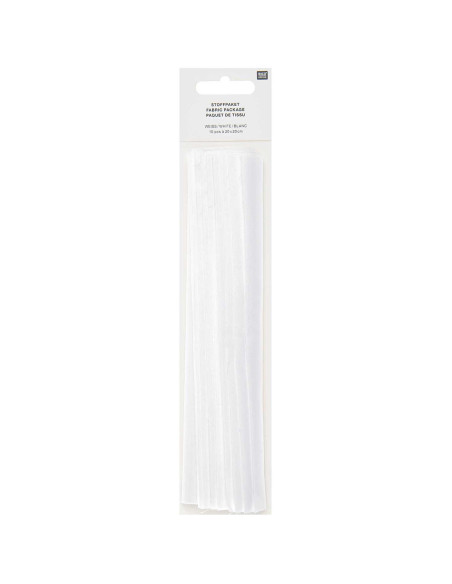 Satz von 10 Stoffcoupons für spezielle Stickerei - Weiß