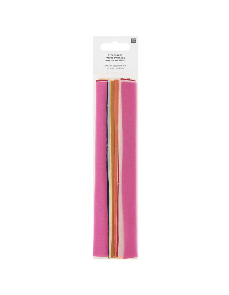 Satz von 10 Stoffcoupons für spezielle Stickerei - Earthy