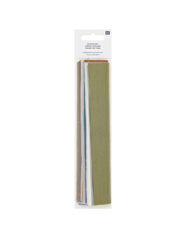 Satz von 10 Stoffcoupons für spezielle Stickerei - Herbarium