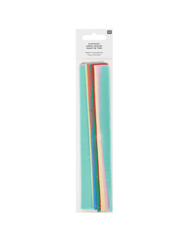 Satz von 10 Stoffcoupons für spezielle Stickerei - Bright