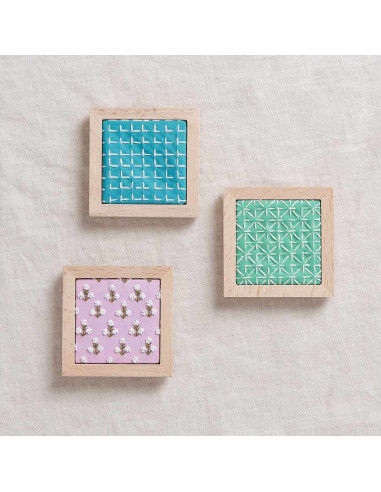 Satz von 10 Stoffcoupons für spezielle Stickerei - Bright