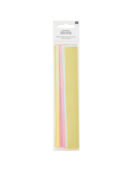 Satz von 10 Stoffcoupons für spezielle Stickerei - Sorbet Bubblegum