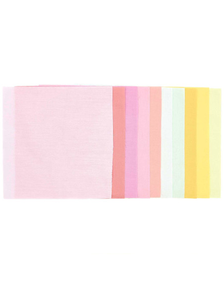 Satz von 10 Stoffcoupons für spezielle Stickerei - Sorbet Bubblegum
