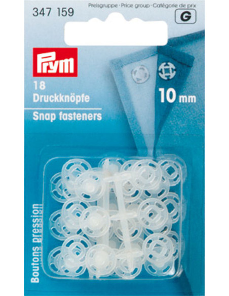 Transparente Druckknöpfe aus Kunststoff 10 mm