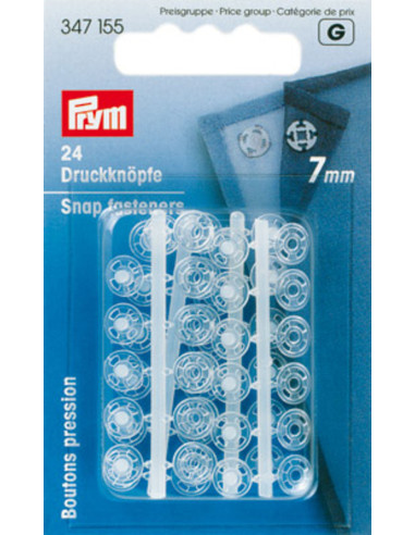 Transparente Druckknöpfe aus Kunststoff 7 mm