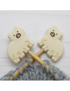 Maschenstopper für Stricknadeln - Eisbär
