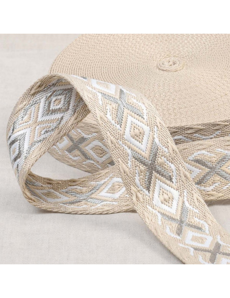 Ethnischer Gurt - Beige und Silber
