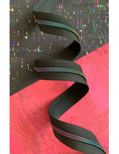 Nylonverschluss 5 mm 274 cm - Schwarzes irisierendes Gewebe