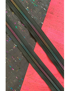 Nylonverschluss 5 mm 274 cm - Schwarzes irisierendes Gewebe 2