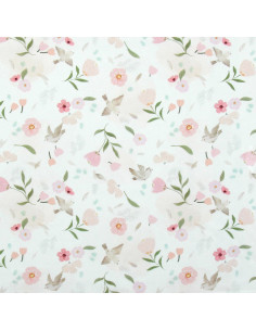 Baumwoll-Popeline-Stoff - Pretty weiß und rosa 2