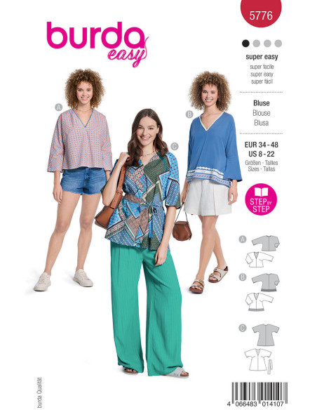 Blusenschnittmuster - Burda 5776