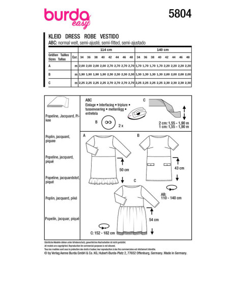 Kleidmuster - Burda 5804