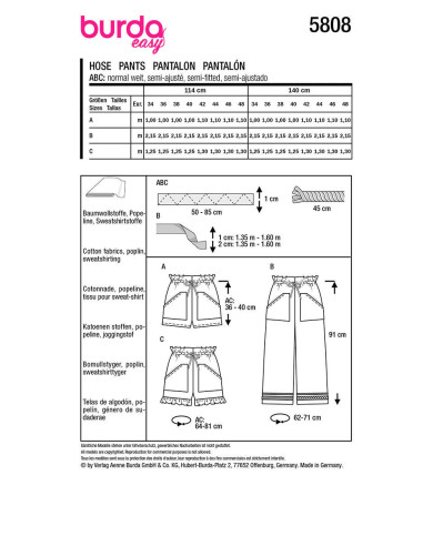 Hosenmuster - Burda 5808