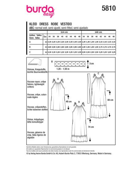 Kleidmuster - Burda 5810