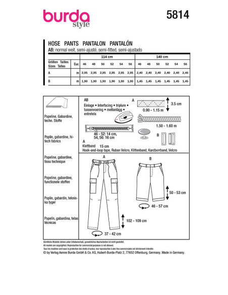 Hosenmuster - Burda 5814