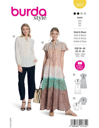 Kleid- und Blusenmuster - Burda 5823