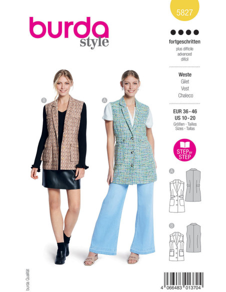 Jackenschnittmuster - Burda 5827
