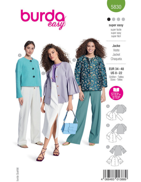 Jackenschnittmuster - Burda 5830