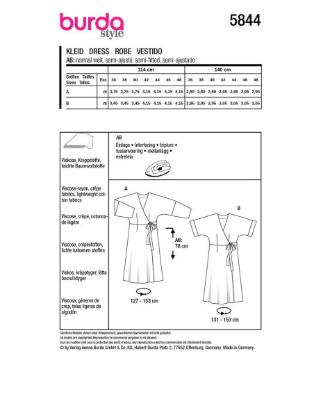 Kleidmuster - Burda 5844