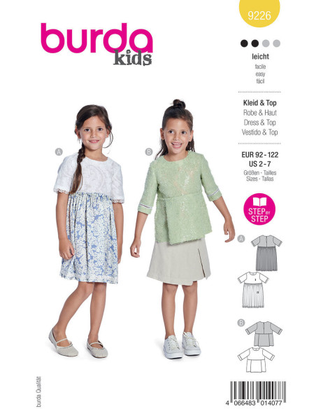 Kleid- und Oberteil-Schnittmuster - Burda 9226