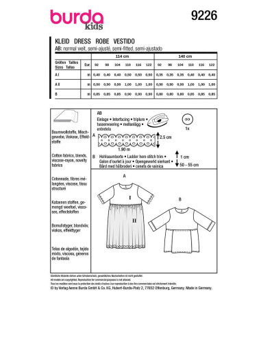 Kleid- und Oberteil-Schnittmuster - Burda 9226