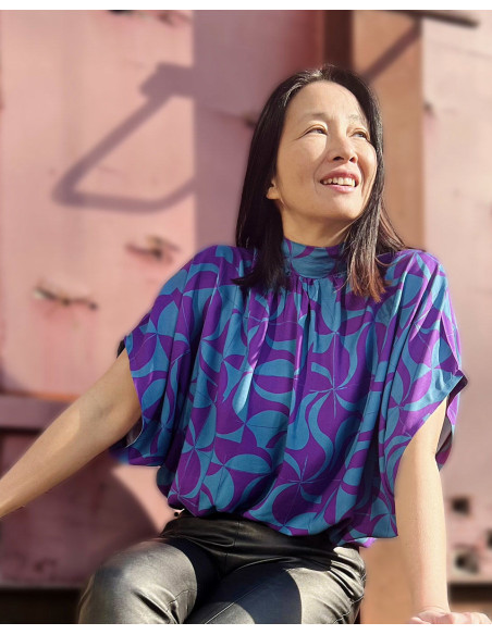 Viscose-Twill-Stoff Purple Retro - My Dress Made
