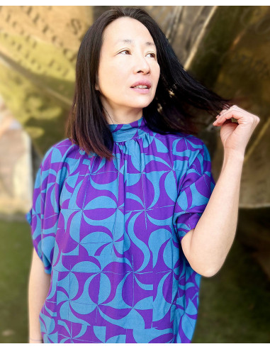 Viscose-Twill-Stoff Purple Retro - My Dress Made