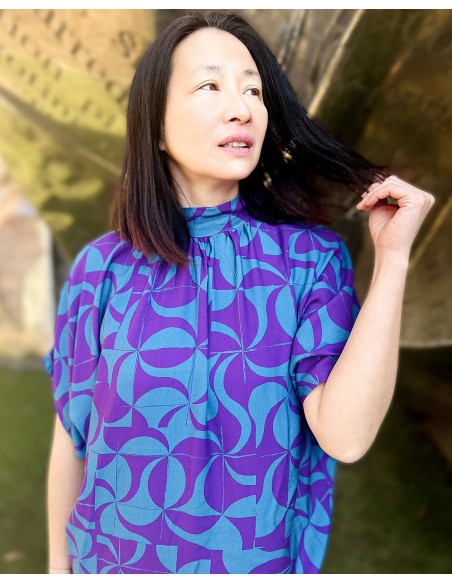 Viscose-Twill-Stoff Purple Retro - My Dress Made