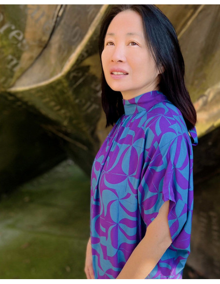 Viscose-Twill-Stoff Purple Retro - My Dress Made