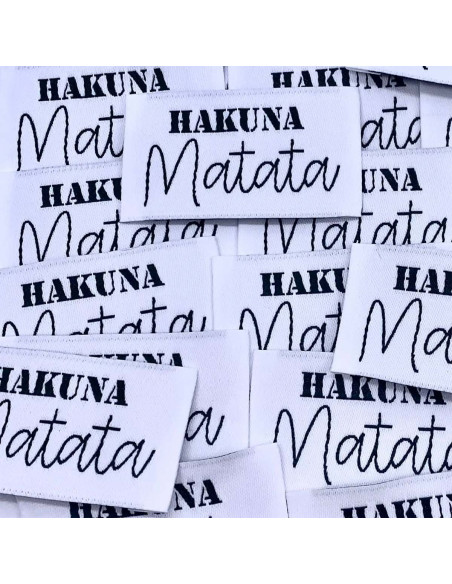 Satz von 5 gewebten Aufnähern zum Aufnähen Hakuna Matata