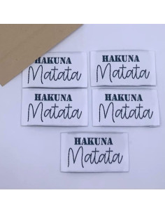 Satz von 5 gewebten Aufnähern zum Aufnähen Hakuna Matata 2